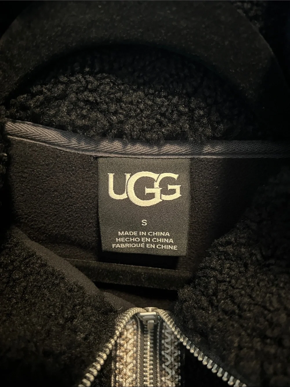UGG Men’s UGGbraid Half Zip Fleece Pullover in Black (Size Small)